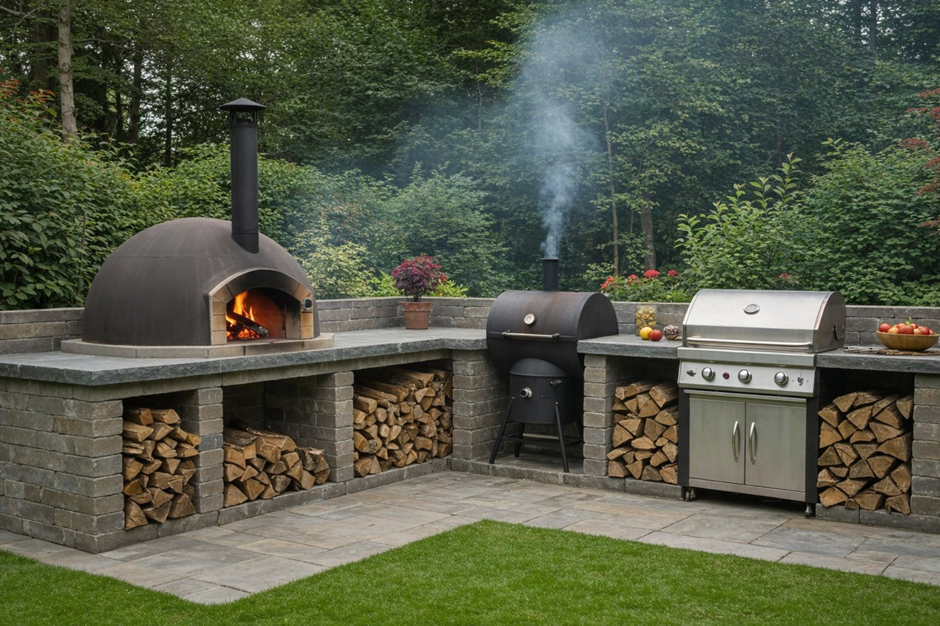 Outdoor kitchen masonry