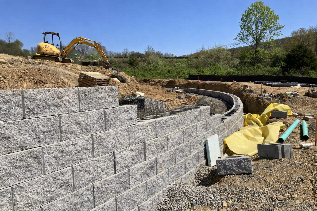 Retaining wall construction